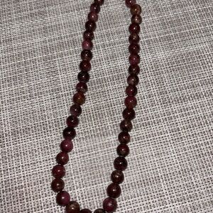 Elegant Burgundy Beaded Necklace